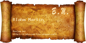 Blahm Martin névjegykártya